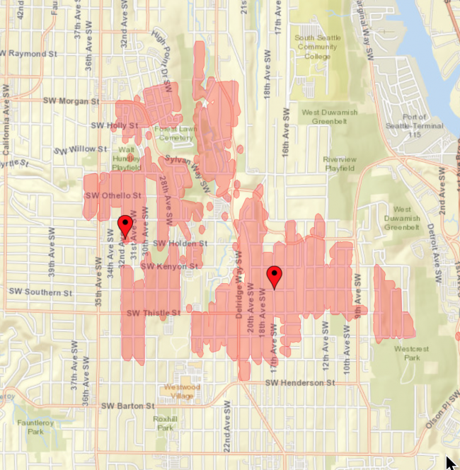 UPDATE Power outage affects over 4400 in West Seattle; Winds cause failures Westside Seattle